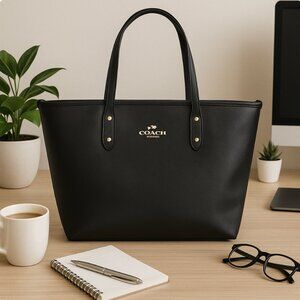 Coach City Tote in Black – Gold Hardware – Classic & Spacious - Excellent Style